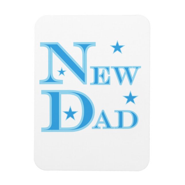Blue Text New Dad Geschenke Magnet (Vertikal)
