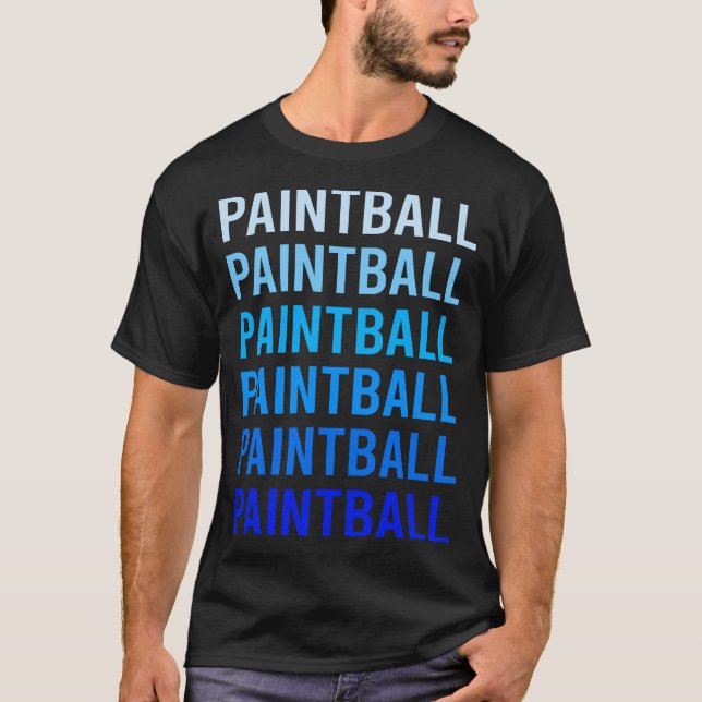 Blue Text Paintball T-Shirt (Vorderseite)