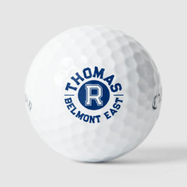 Blue Text Sport benutzerdefinierte Monogrammnamen  Golfball