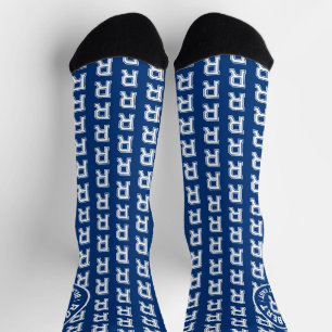 Blue Text Sport benutzerdefinierte Monogrammnamen  Socken