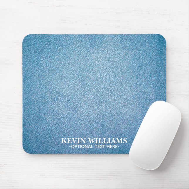 Blue Texture Imitate Leather Personalisiert Mousepad (Mit Mouse)