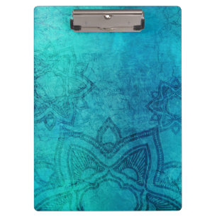 Blue Textured Lotus Klemmbrett