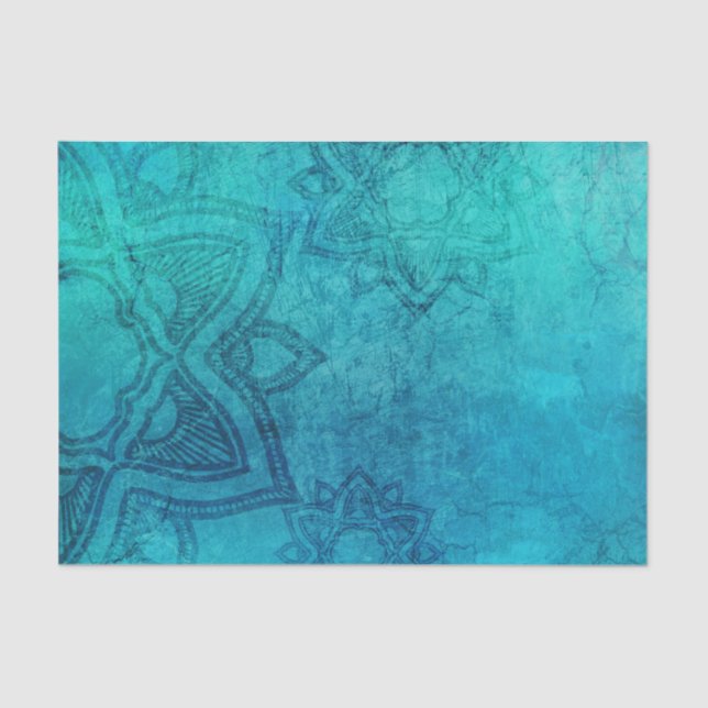 Blue Textured Lotus Seidenpapier (Vorderseite)