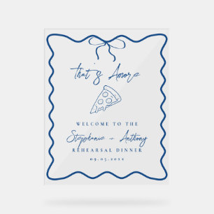 Blue That's Amore Pizza Probe Dinner Acrylschild