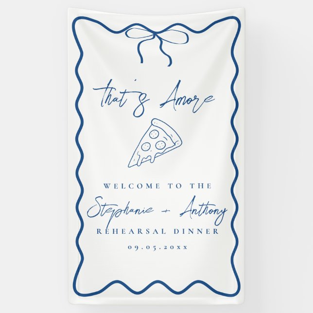 Blue That's Amore Pizza Probe Dinner Banner (Vertikal)