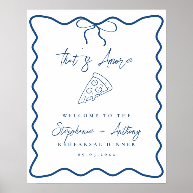 Blue That's Amore Pizza Probe Dinner Poster (Vorne)