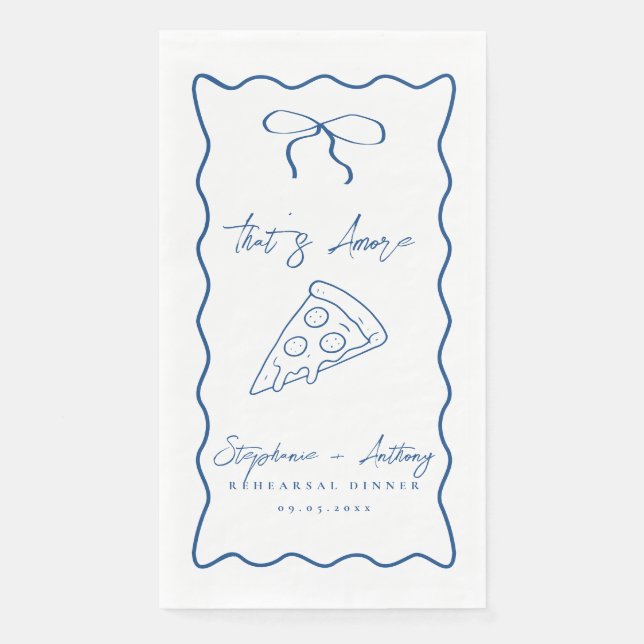 Blue That's Amore Pizza Probe Dinner Serviette (Vorderseite)