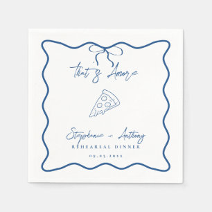 Blue That's Amore Pizza Probe Dinner Serviette