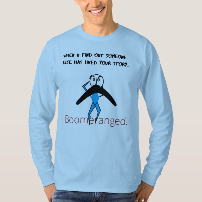 Blue 'That's My Story' Long Sleeve Boomeranged T-Shirt (Vorderseite)