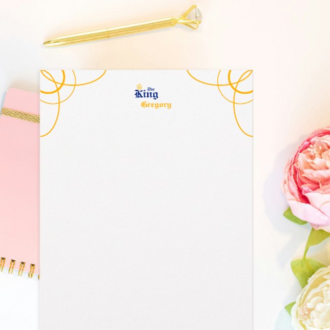 Blue The King Stationery Briefpapier (Von Creator hochgeladen)