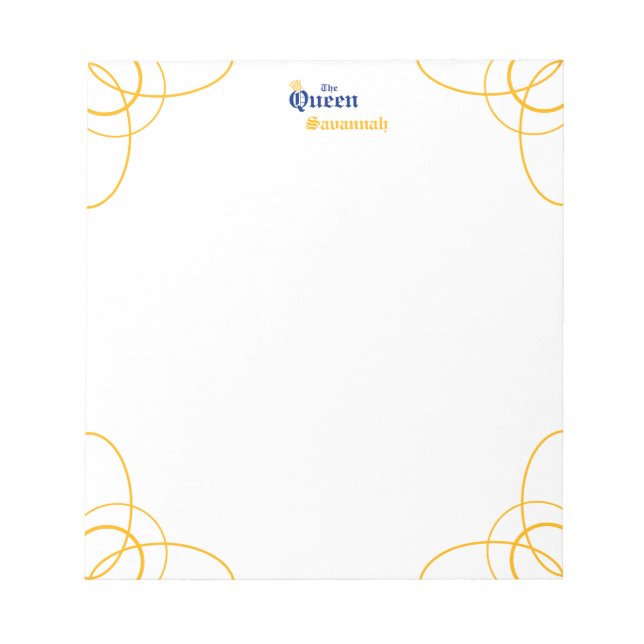 Blue The Queen Notepad Notizblock (Vorderseite)
