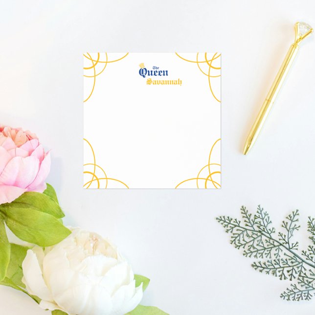 Blue The Queen Square Post-it Klebezettel (Von Creator hochgeladen)