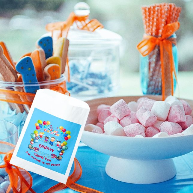 Blue Theme Birthday Danke, dass Sie Bags Geschenktütchen (Von Creator hochgeladen)