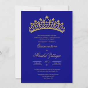 Blue Theme Quinceanera Einladung