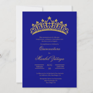 Blue Theme Quinceanera Einladung