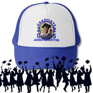 Blue Themed Foto Graduate Truckerkappe