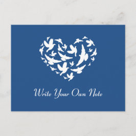 Blue Themed Wedding Bird Herzlichen Dank Postcard Postkarte