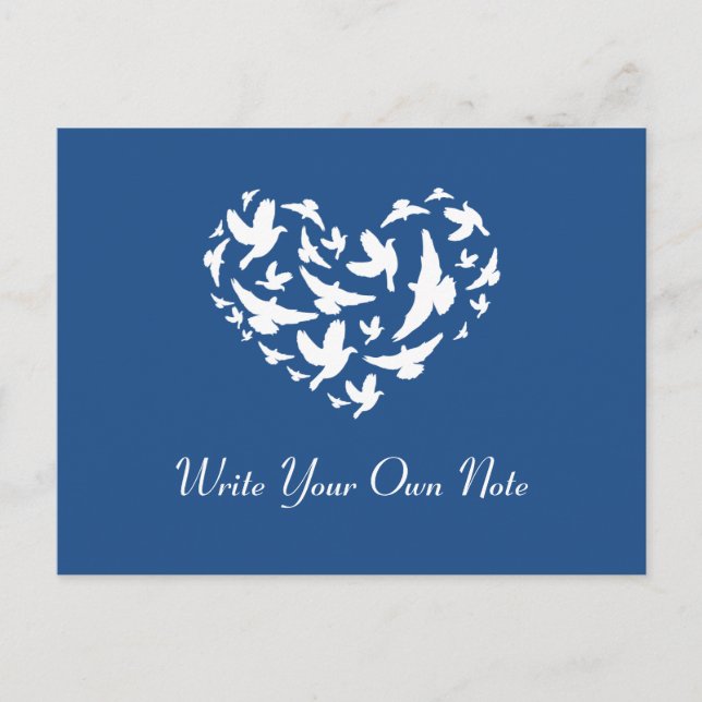 Blue Themed Wedding Bird Herzlichen Dank Postcard Postkarte (Vorderseite)
