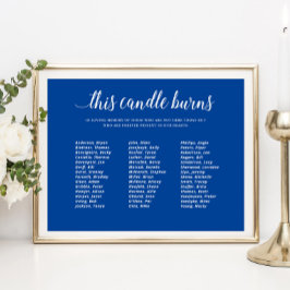 Blue This Candle Burns Class Wiedersehen Memorial Poster