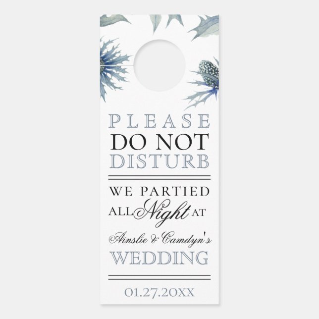 Blue Thistle Botanical Türanhänger (Vorderseite)