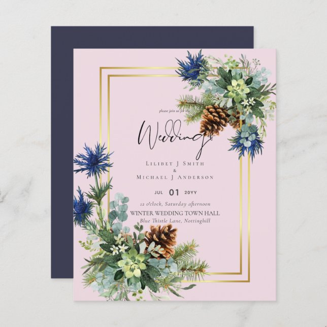 Blue Thistle Eucalyptus Wedding Wonderland (Vorne/Hinten)