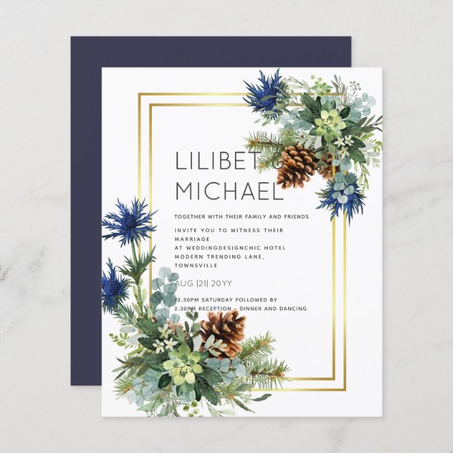 Blue Thistle Eucalyptus Wedding Wonderland (Vorne/Hinten)