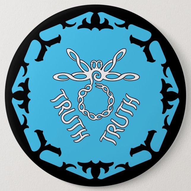 Blue Throat Chakra "Truth" Dragonfly Button (Vorderseite)