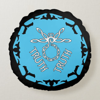 Blue Throat Chakra "Truth" Dragonfly Rundes Kissen