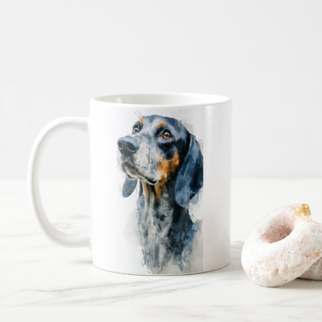 Blue tick coon hound portrait kaffeetasse (Mit Donut)