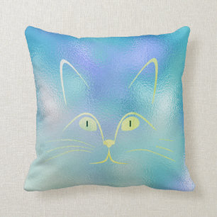 Blue Tiffany Minze Green Glass Katzenkatze Kissen