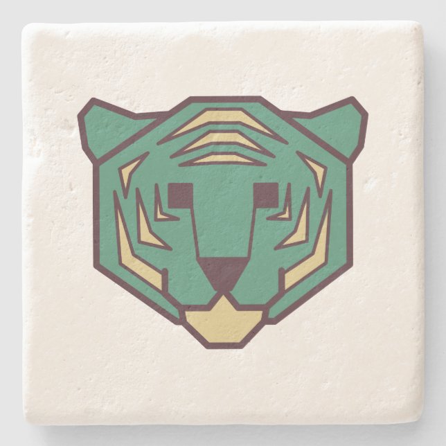 Blue Tiger Head Steinuntersetzer (Vorderseite)