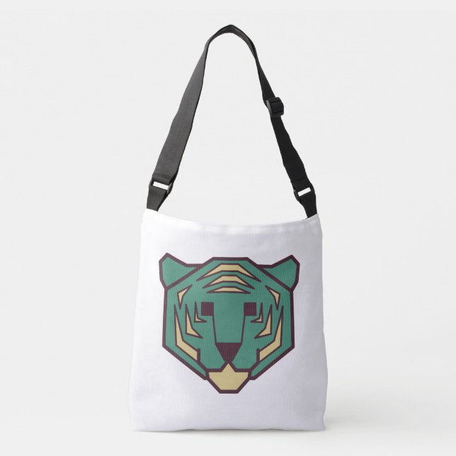 Blue Tiger Head Tragetaschen Mit Langen Trägern (Vorderseite)