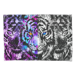 Blue Tiger Pillowcase Grau Tiger Face Kissenbezug