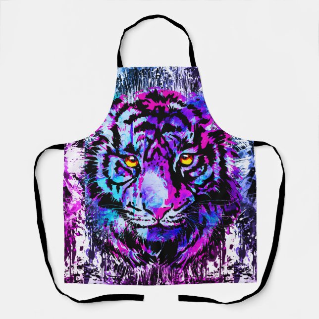 Blue Tiger Schürze - Tiger Zeichnend (Vorderseite)