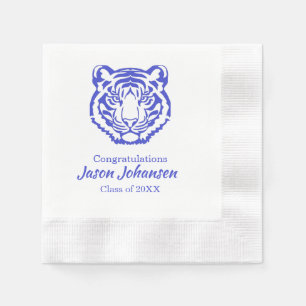 Blue Tigher Highschool Mascot Motif Party Napkin Serviette