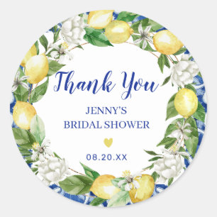 Blue Tile Lemon Italienische Brautparty Stickers