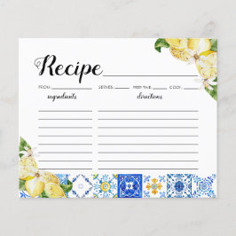 Blue Tile Lemons Brautparty Rezept Card