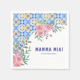 Blue Tile Mamma Mia Baby Dusche Serviette