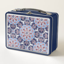 Blue tile Print Lunch Box