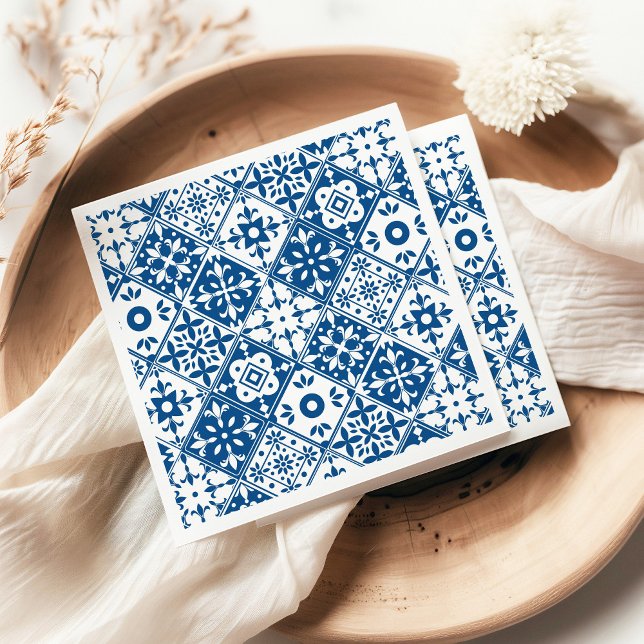Blue Tile Santorini griechisch/spanisch Thema Serviette (Von Creator hochgeladen)