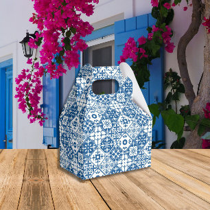 Blue Tile Santorini Griechisch/Spanische Babydusch Geschenkschachtel
