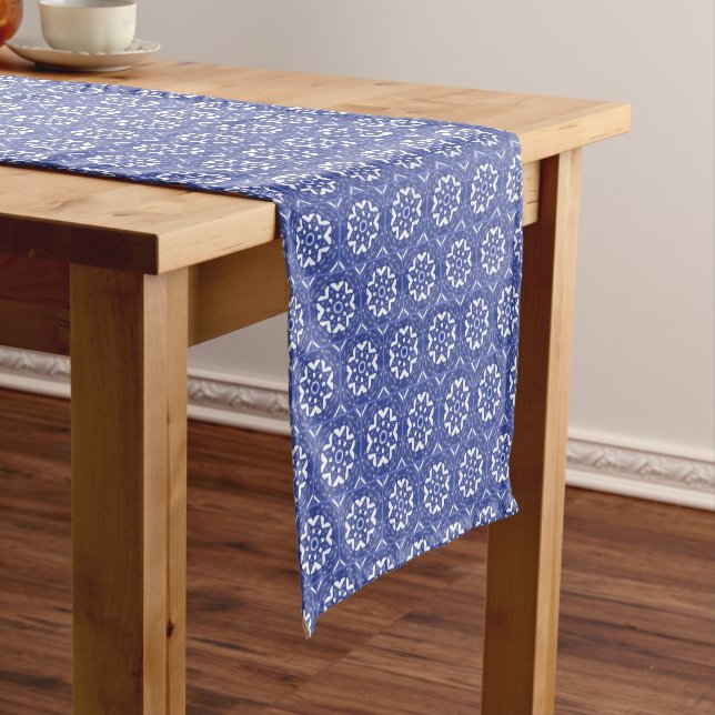 Blue Tile Table Runner Kurzer Tischläufer (Beispiel)