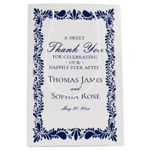 Blue Tile Talavera Spanische Fiesta Gastgeschenke Mittlere Geschenktüte