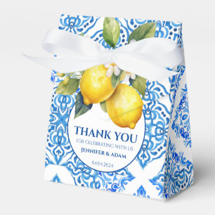 Blue Tiles Amalfi Lemon Wedding Danke Bag Geschenkschachtel