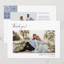 Blue Tiles elegante Wedding Danke Foto