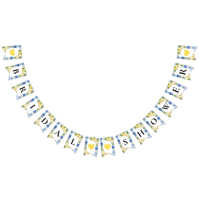 Blue Tiles Lemon Brautparty Bunting Flags Wimpelkette (Alle)