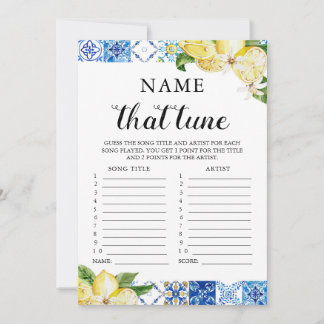 Blue Tiles Lemon Name, dass Tune Brautparty Game Einladung