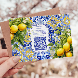 Blue tiles Lemons Wedding Begleitkarte