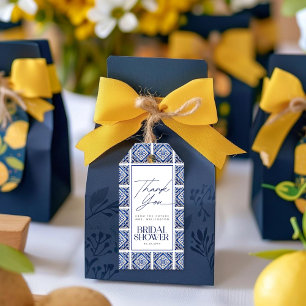 Blue Tiles Mediterranean Recipe Card Brautparty Geschenkanhänger