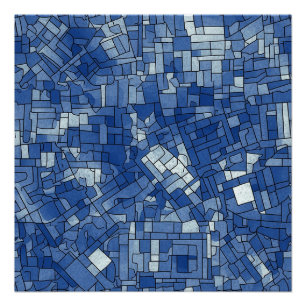 Blue Tiles Semi Gloss Poster